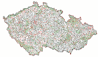 Mapka zhuštění k 1. 1. 2009 Mapka zhuštění